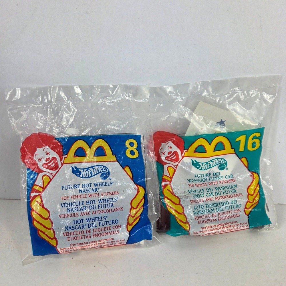 Vintage 1999 McDonalds Happy Meal Hot Wheels NASCAR Worsham Funny Car Lot of 2